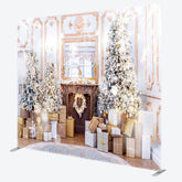 Aperturee - Aperturee Pink Room Christmas Gifts Fabric Tension Backdrop